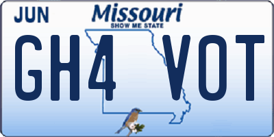 MO license plate GH4V0T