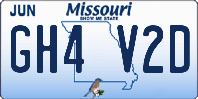 MO license plate GH4V2D