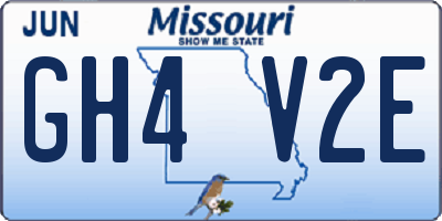 MO license plate GH4V2E