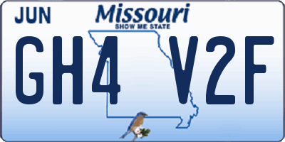 MO license plate GH4V2F
