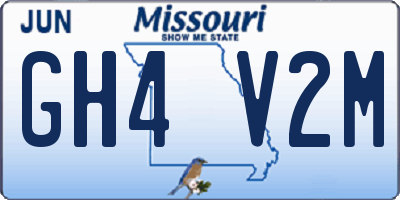 MO license plate GH4V2M