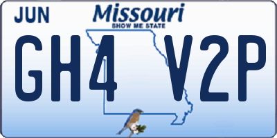 MO license plate GH4V2P