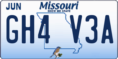 MO license plate GH4V3A