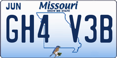 MO license plate GH4V3B