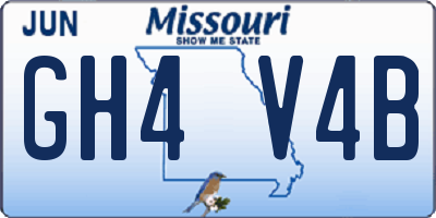 MO license plate GH4V4B