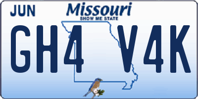 MO license plate GH4V4K