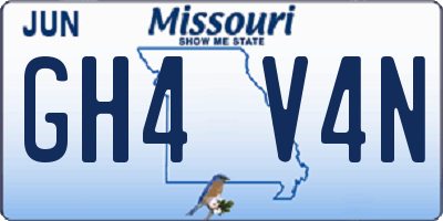 MO license plate GH4V4N