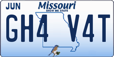 MO license plate GH4V4T