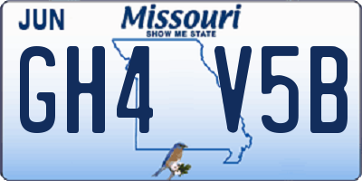 MO license plate GH4V5B