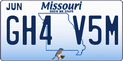MO license plate GH4V5M