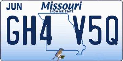 MO license plate GH4V5Q