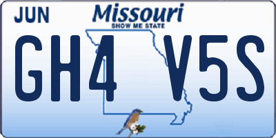 MO license plate GH4V5S