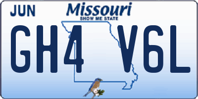 MO license plate GH4V6L