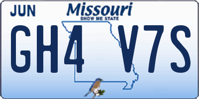 MO license plate GH4V7S