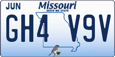 MO license plate GH4V9V