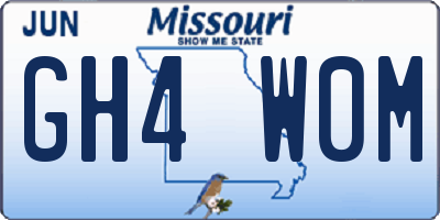 MO license plate GH4W0M