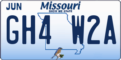 MO license plate GH4W2A
