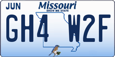 MO license plate GH4W2F