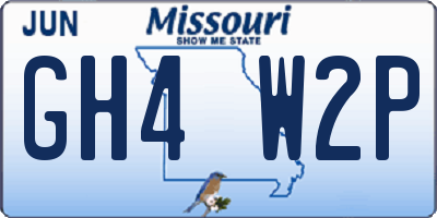MO license plate GH4W2P
