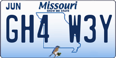 MO license plate GH4W3Y