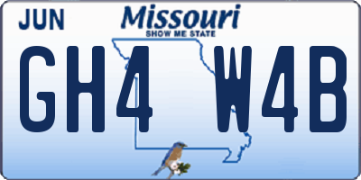 MO license plate GH4W4B