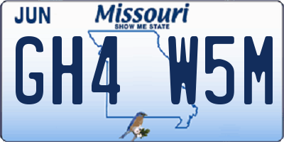 MO license plate GH4W5M