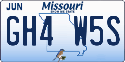MO license plate GH4W5S