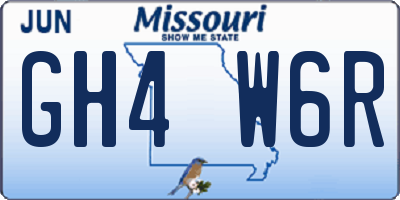 MO license plate GH4W6R
