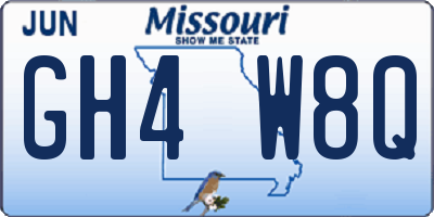 MO license plate GH4W8Q