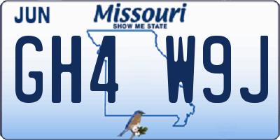 MO license plate GH4W9J