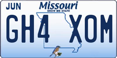 MO license plate GH4X0M