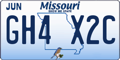 MO license plate GH4X2C