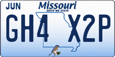 MO license plate GH4X2P