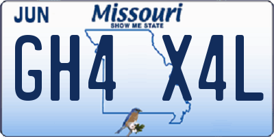 MO license plate GH4X4L