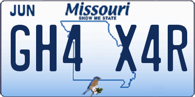 MO license plate GH4X4R