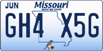 MO license plate GH4X5G