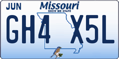 MO license plate GH4X5L