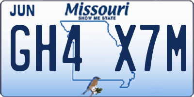 MO license plate GH4X7M