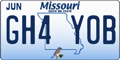 MO license plate GH4Y0B
