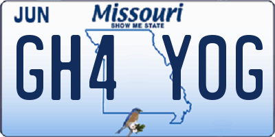 MO license plate GH4Y0G