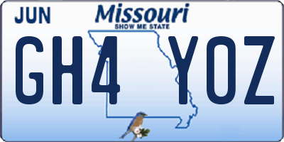 MO license plate GH4Y0Z