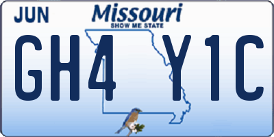 MO license plate GH4Y1C