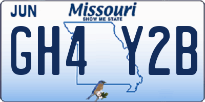 MO license plate GH4Y2B