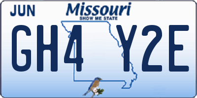 MO license plate GH4Y2E