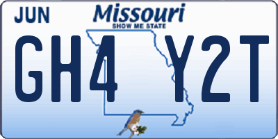 MO license plate GH4Y2T