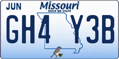 MO license plate GH4Y3B