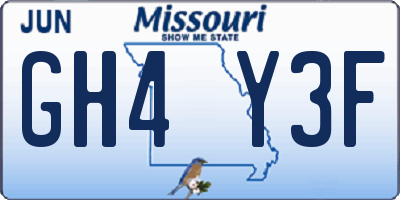 MO license plate GH4Y3F