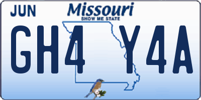 MO license plate GH4Y4A