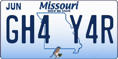 MO license plate GH4Y4R