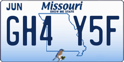 MO license plate GH4Y5F